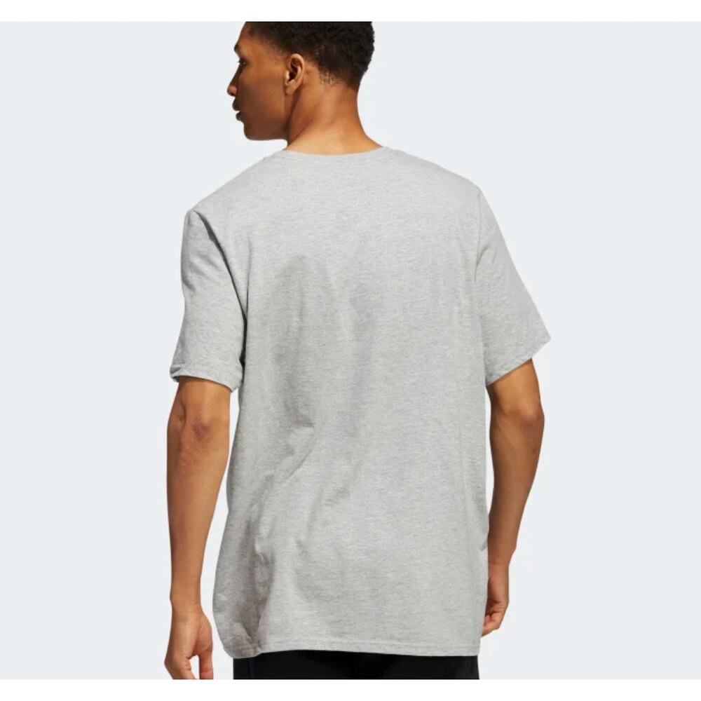 Adidas Badge of Sports Tiny Type Logo Tee T-Shirt Grey Heather Men's 2XL NWT - Picture 4 of 10
